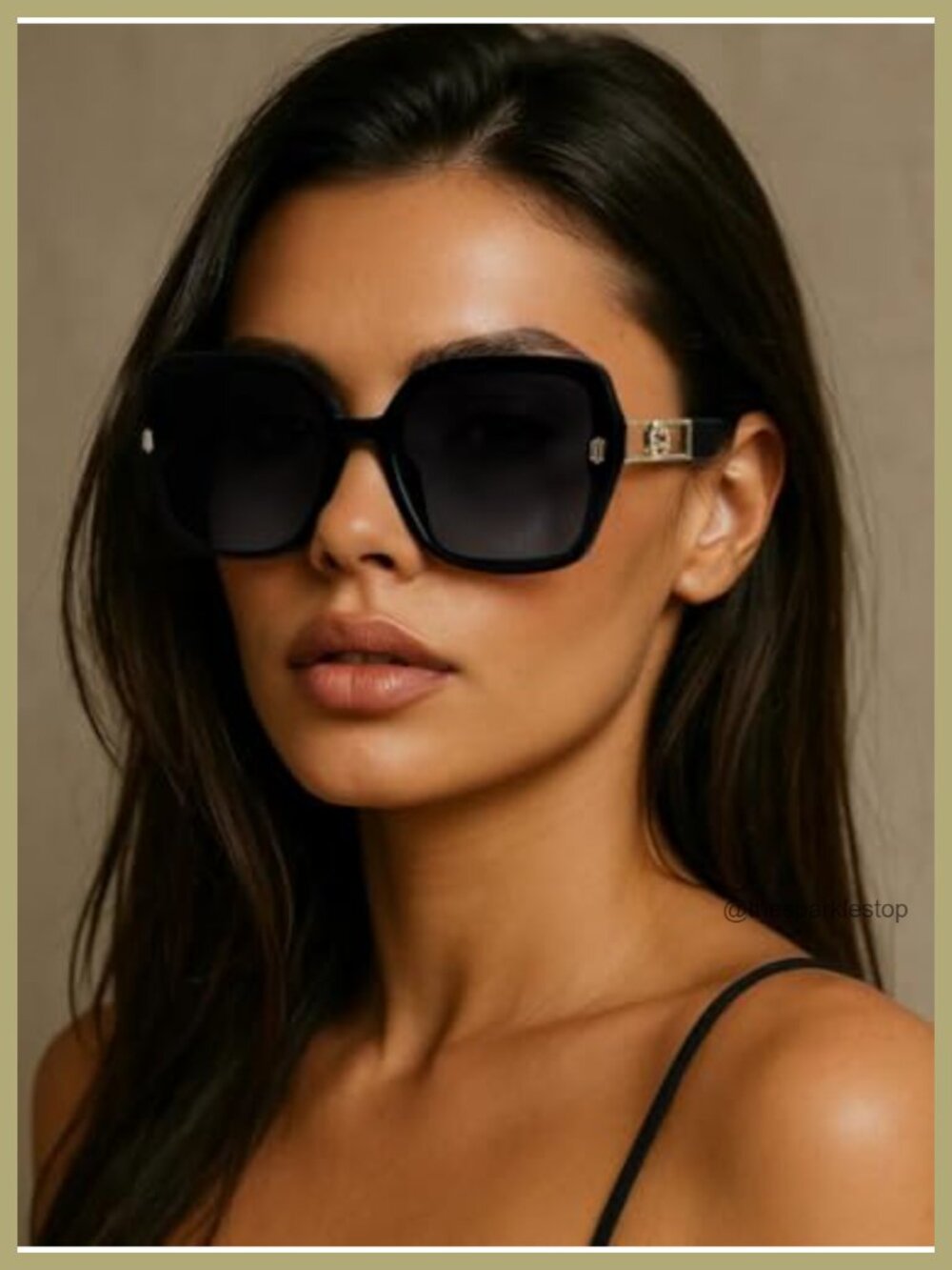 Retro Oversized Square Sunglasses - Picture 5 of 6